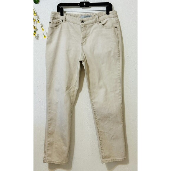 Chico's Platinum Women's Size 2 Short US L Cream Color Jeans Bootcut Straight - Picture 1 of 10